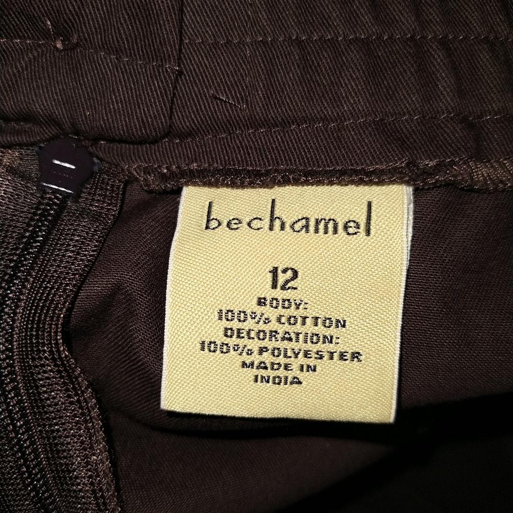Bechamel long A-line skirt embroidered floral denim Brown 12 - Picture 7 of 7